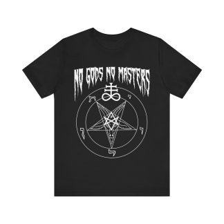 No Gods No Masters Satanic Baphomet Devil Tee