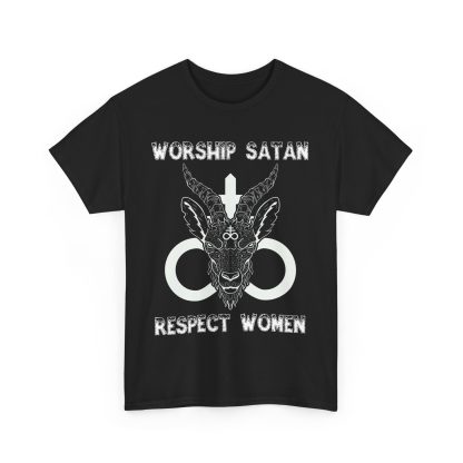 Worship Satan Respect Women Tee - Image 3