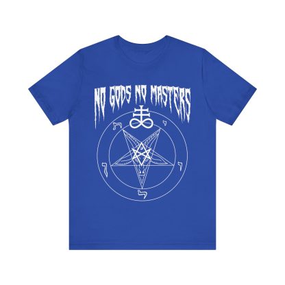 No Gods No Masters Satanic Baphomet Devil Tee - Image 2